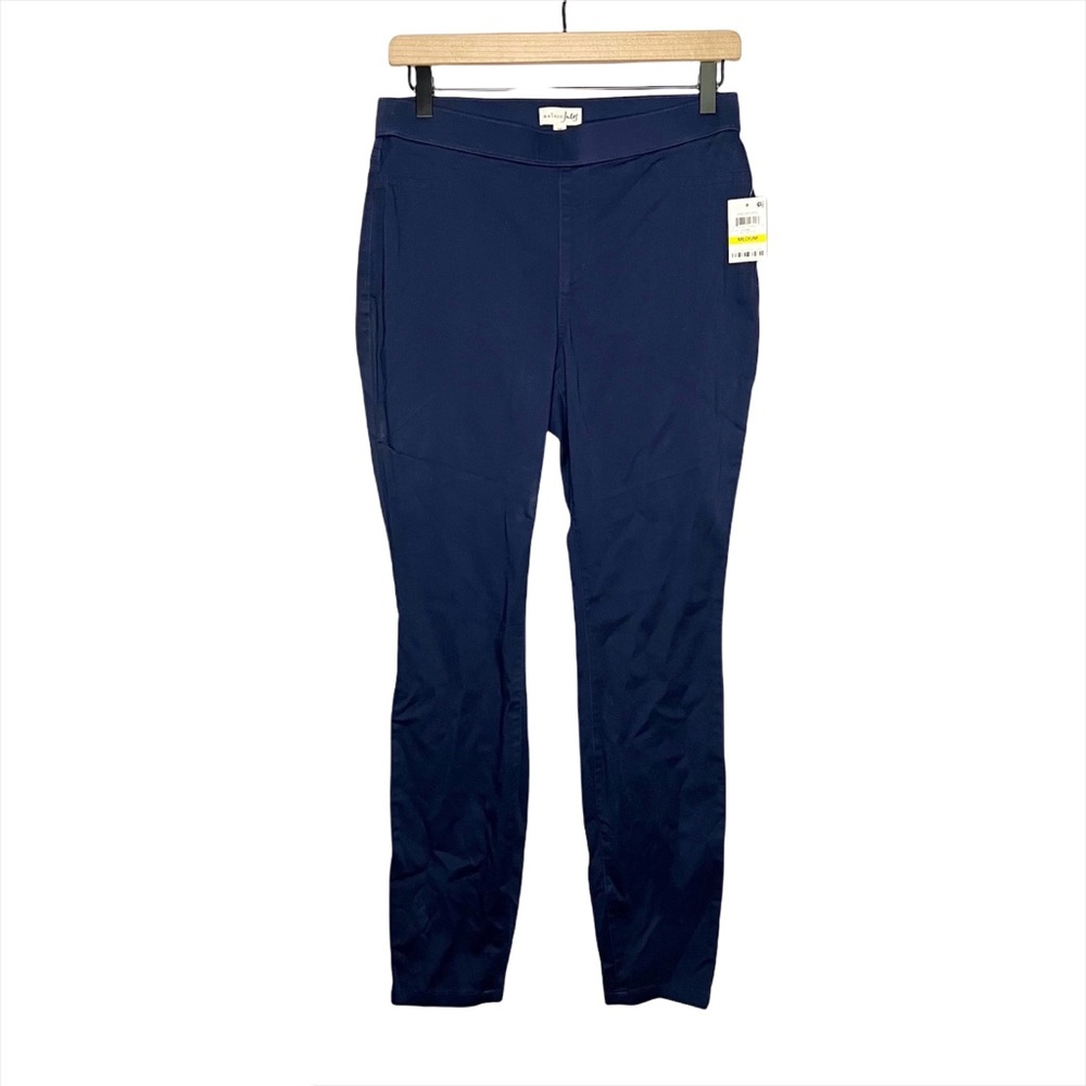 NWT NEW Maison Jules Pull On Singapore Skinny Pants in Blu Notte M